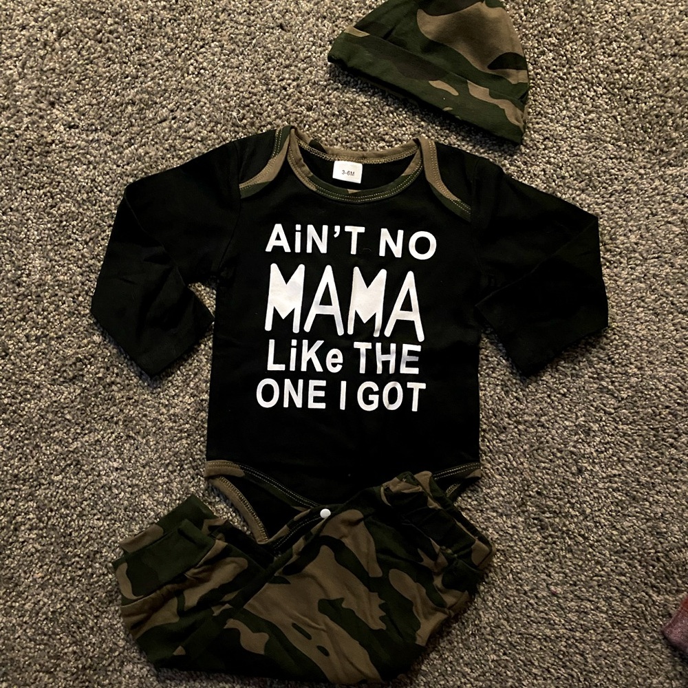 Brand new, never worn amazon boys camo outfit